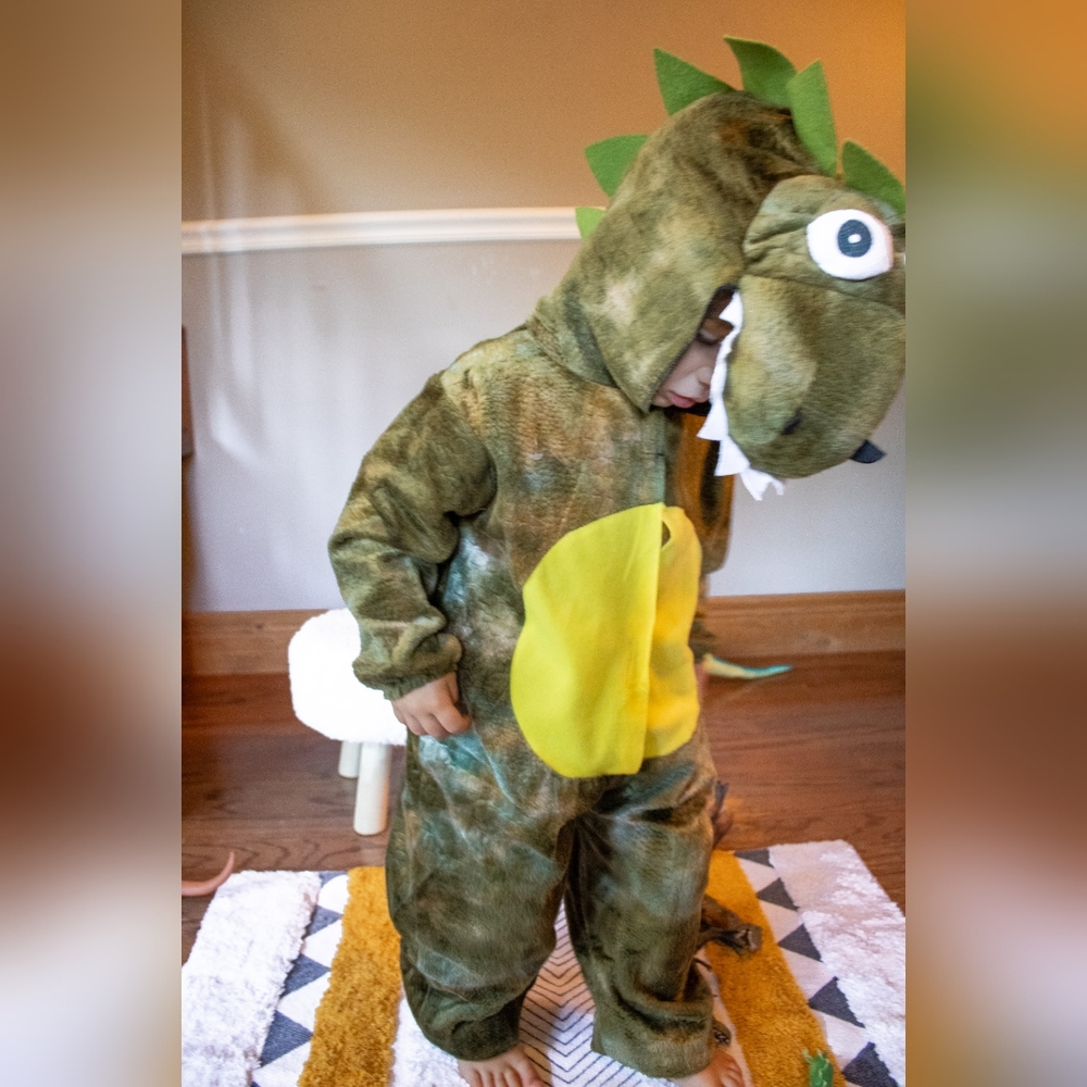 Kids Dinosaur Costume - Green and Yellow - Picture 4 of 5
